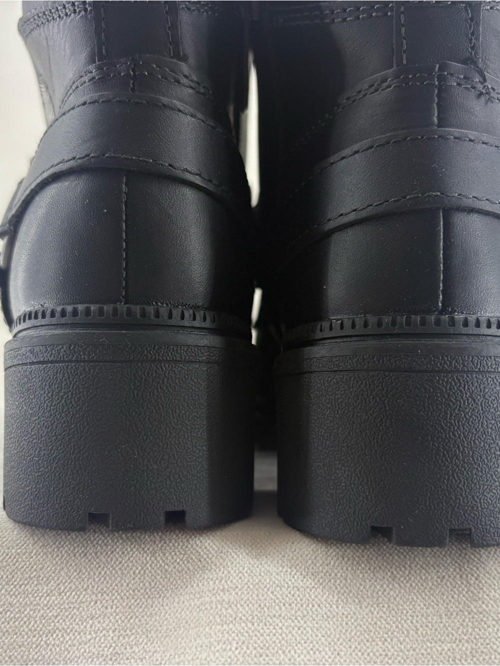 Harley-Davidson Black Lace-Up Leather Buckle Boots - Picture 7 of 9